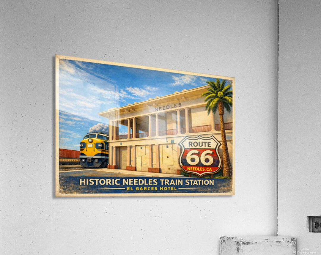 El Garces hotel & train station Needles CA.  Acrylic Print