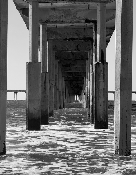 The pier at Ocean Beach San Diego - black and white by Leslie Affeldt Photography