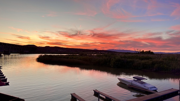 Sunset at the Topock Marina -1 Print