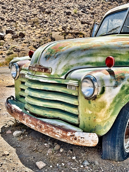 Vintage green truck by Leslie Affeldt Photography