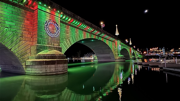 Christmas at London Bridge Reflection Print