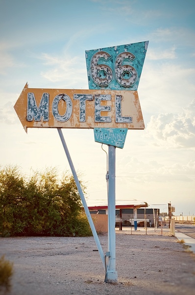 The 66 Motel - Needles California sign Print