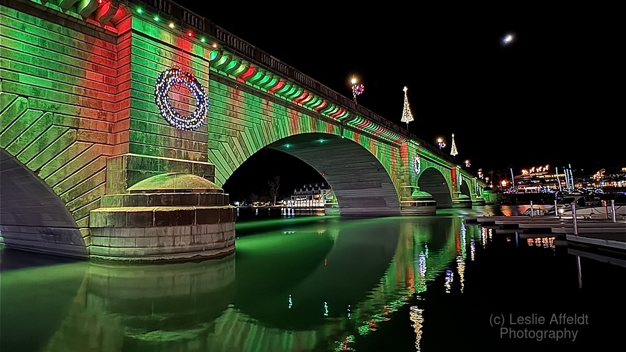 Christmas at London Bridge Reflection  Print