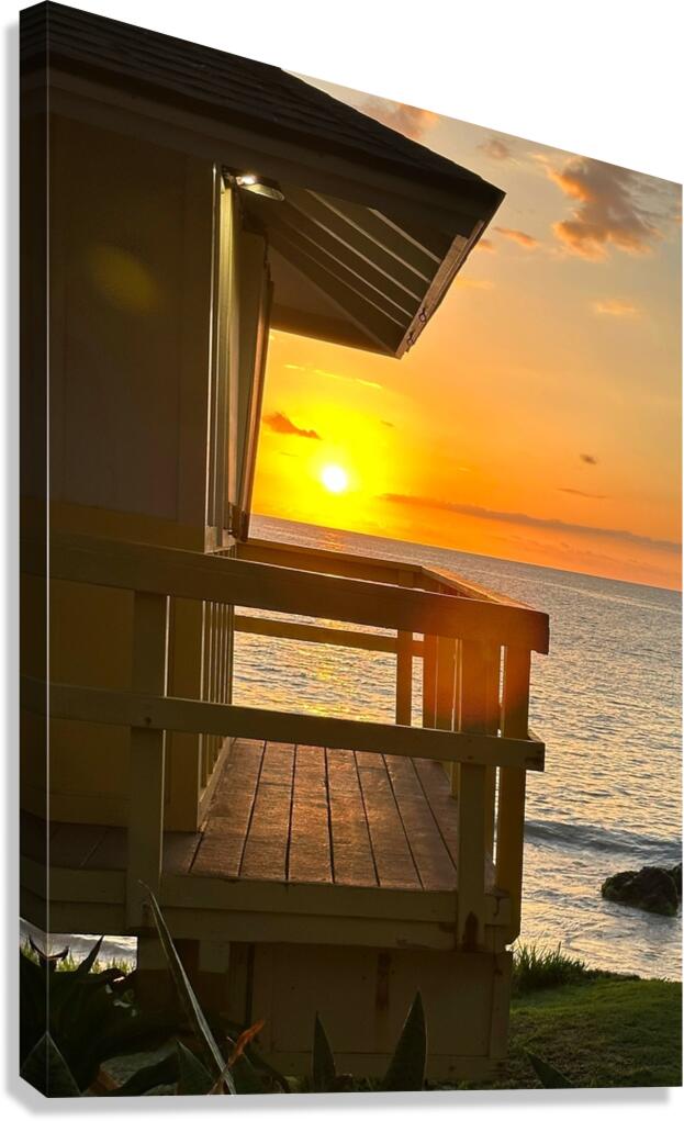 Sunset at the surf shack Canvas Print