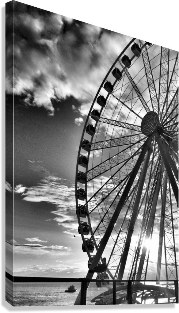 Seattle Great Wheel  B&W Canvas Print