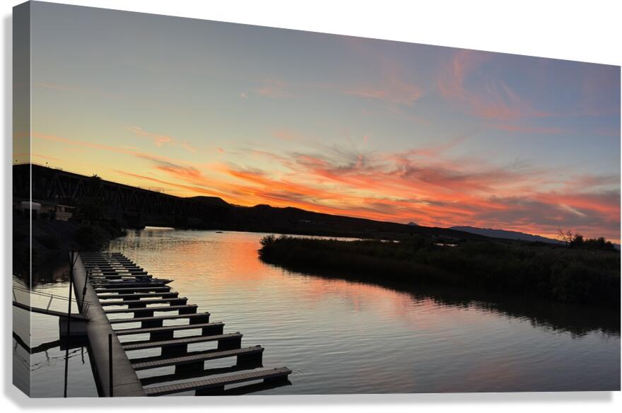 Sunset at the Topock Marina - 2 Canvas Print
