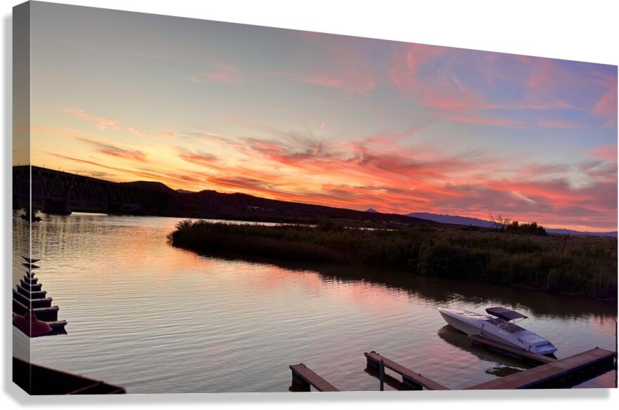 Sunset at the Topock Marina -1 Canvas Print