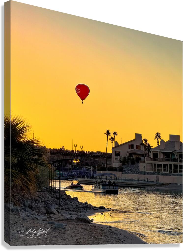 Red Balloon in the channel Canvas Print