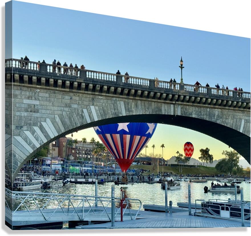 Balloons at the bridge -3 Canvas Print