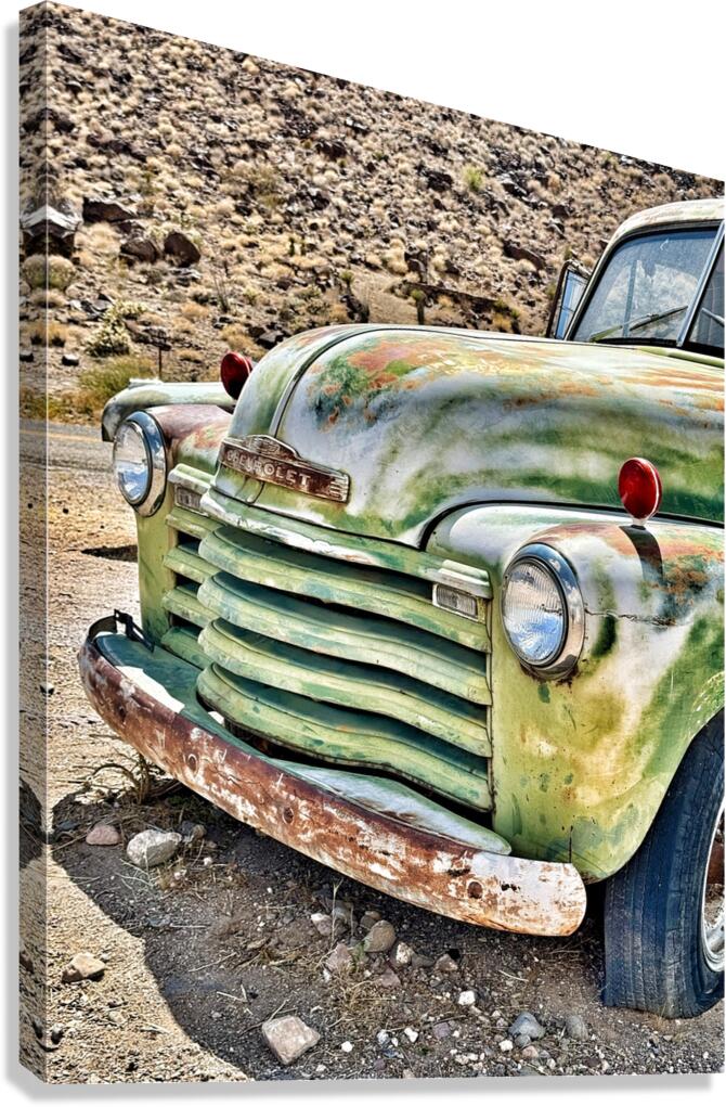 Vintage green truck Canvas Print