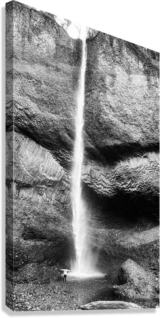 Latourell Falls B & W Canvas Print
