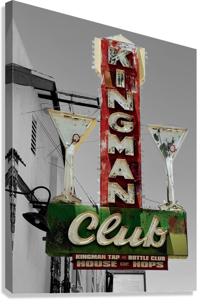 Kingman Club vintage sign Canvas Print