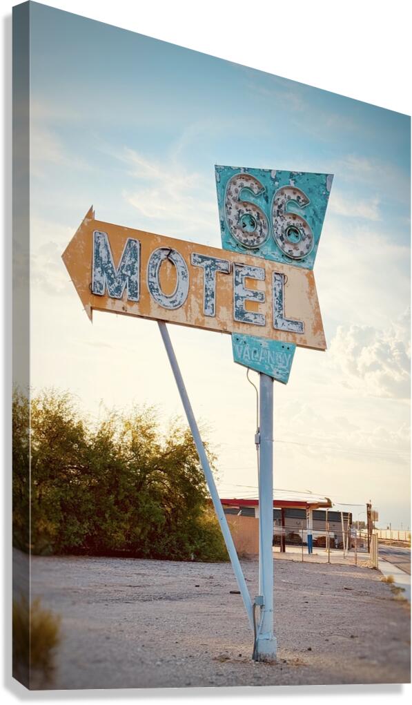 The 66 Motel - Needles California sign Canvas Print