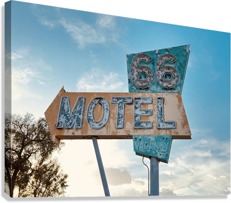 The 66 Motel - Needles California sign Canvas Print