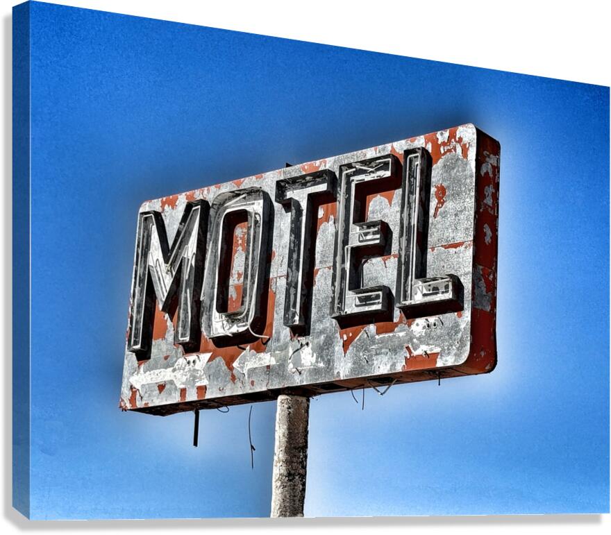 Whiting Bros Motel sign Yucca Arizona Route 66 - stylized Canvas Print