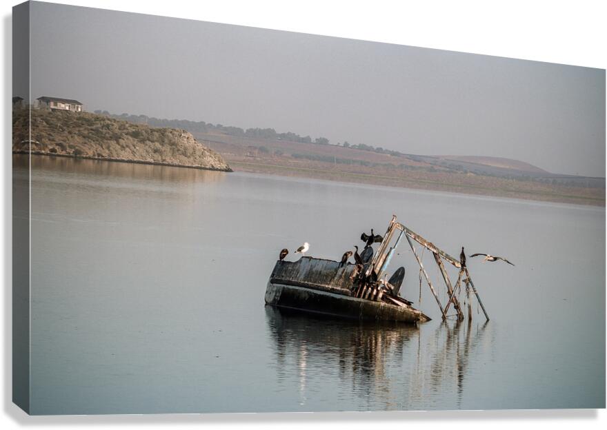 Silent Wreckage on Still Waters Canvas Print
