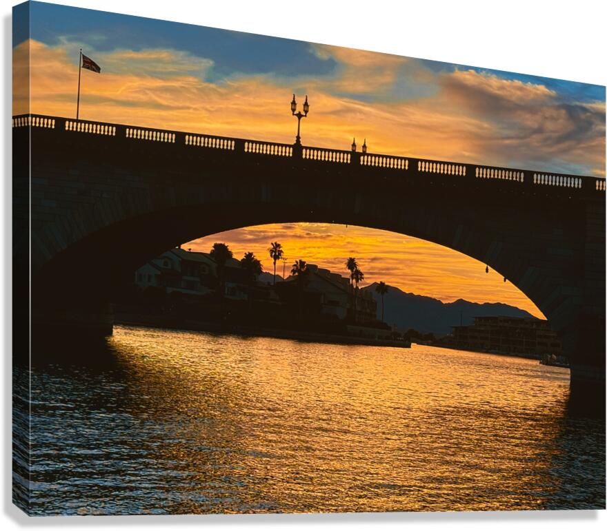 London Bridge - blue and orange sundown Canvas Print