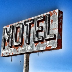 Whiting Bros Motel sign Yucca Arizona Route 66 - stylized