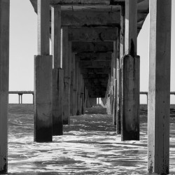 The pier at Ocean Beach San Diego - black and white