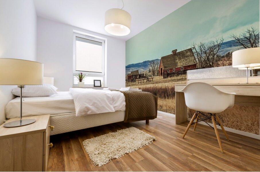 Rustic Farm Scene Mural print