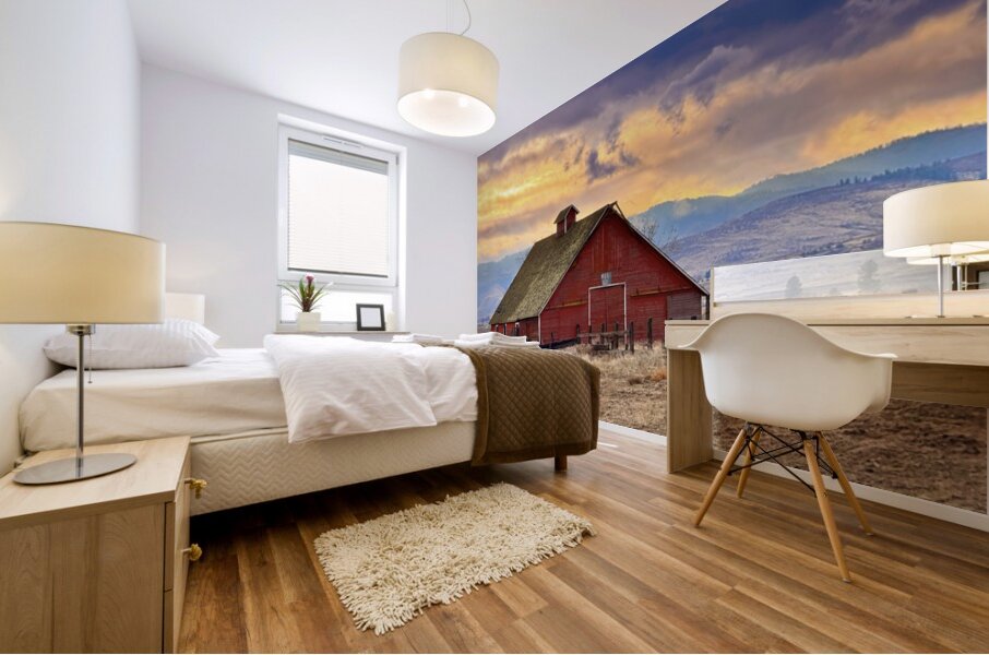 Sunset BArn Mural print