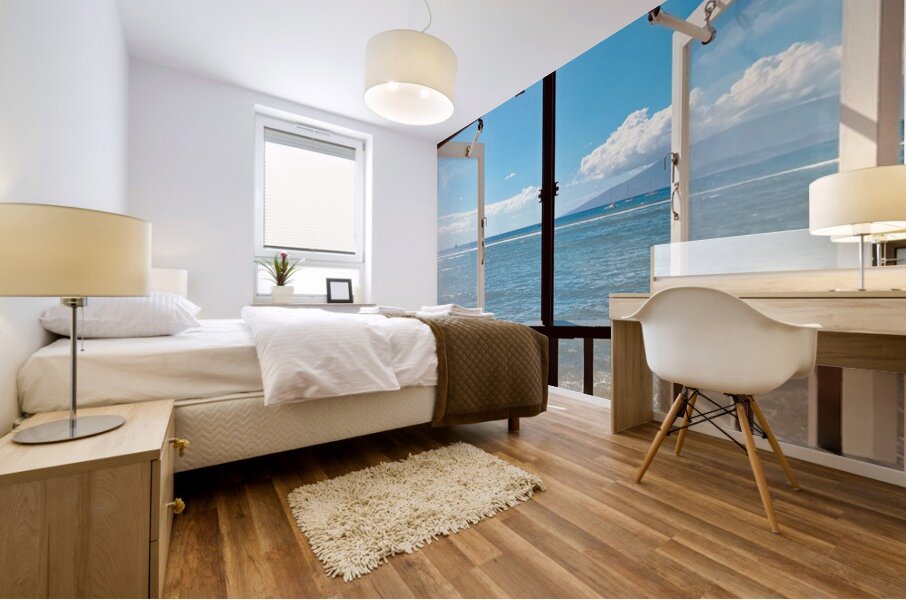 The windows of Front Street in Lahaina Mural print