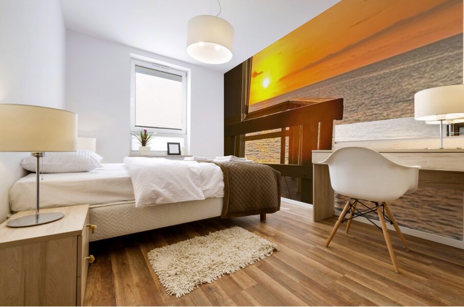 Sunset at the surf shack Mural print