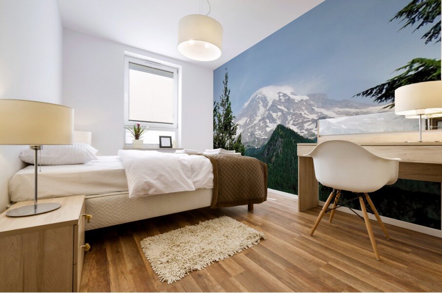 Mt Rainier - square Mural print