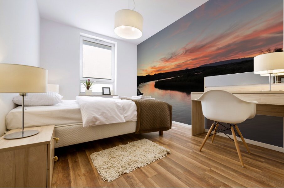 Sunset at the Topock Marina - 2 Mural print