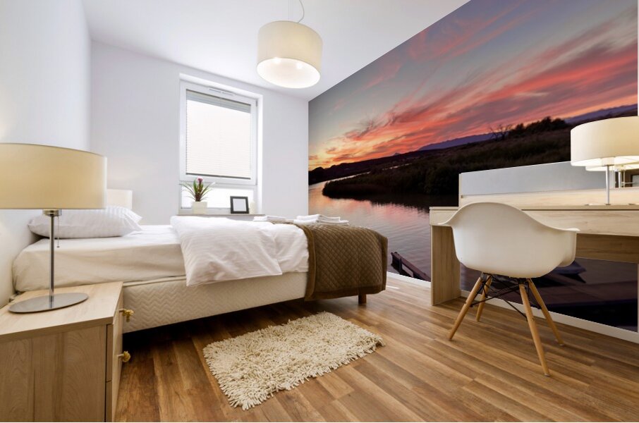 Sunset at the Topock Marina -1 Mural print