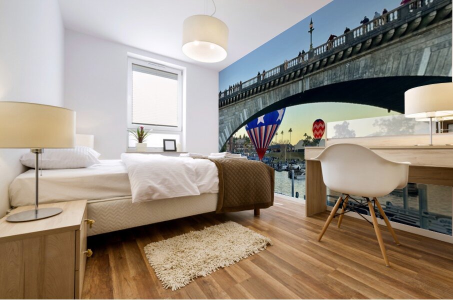 Balloons at the bridge -3 Mural print