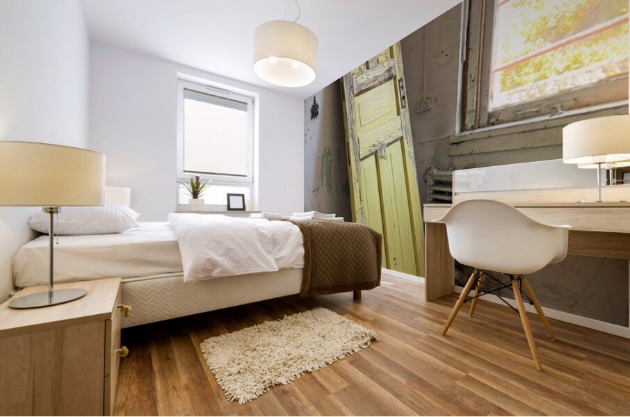 Old yellow door -2 Mural print