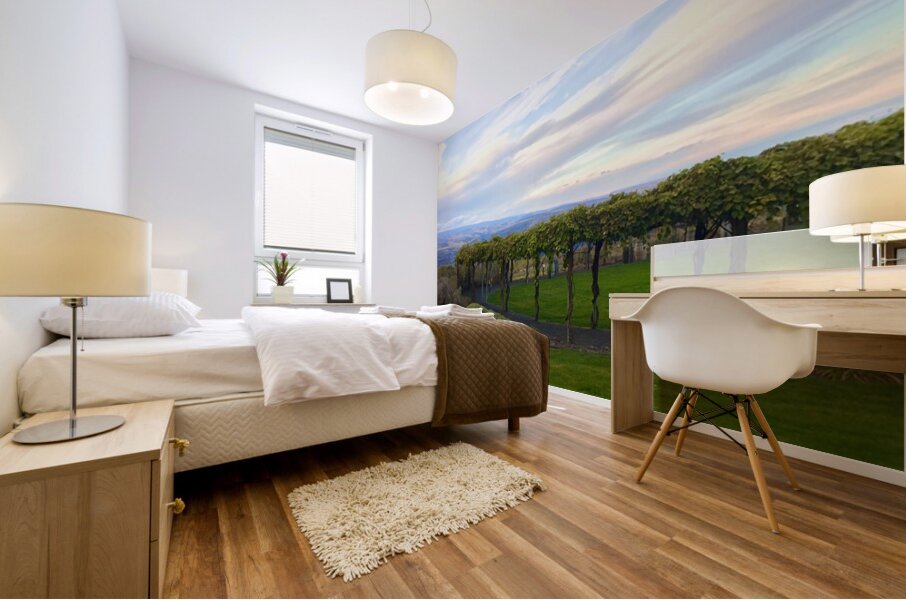 The piazza at Cave B Winery Mural print