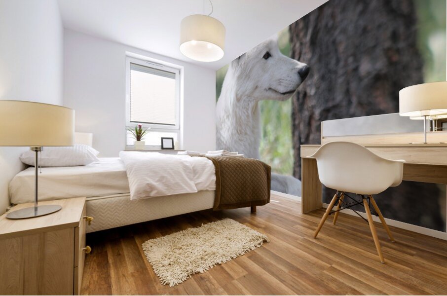 White Wolf Mural print