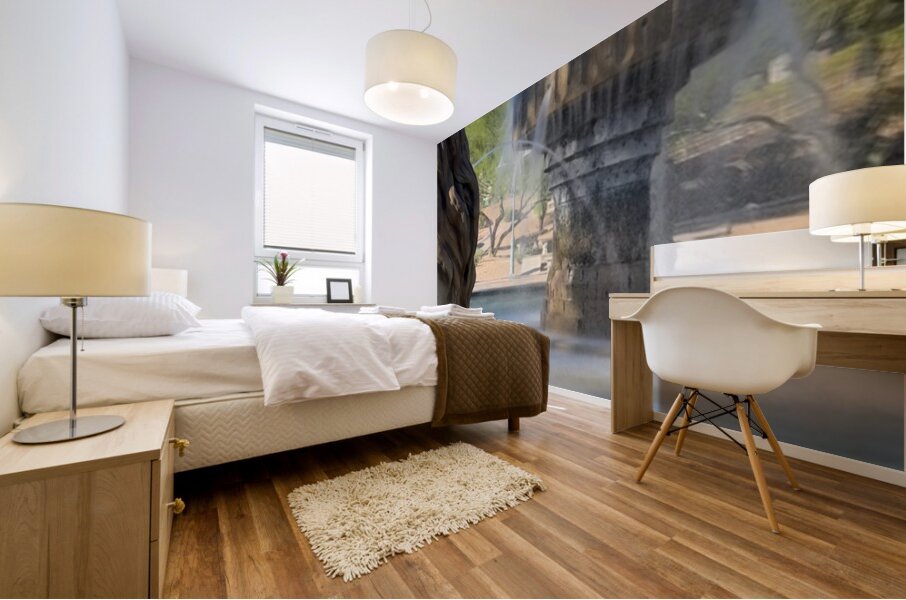 Fountain at English Village Mural print