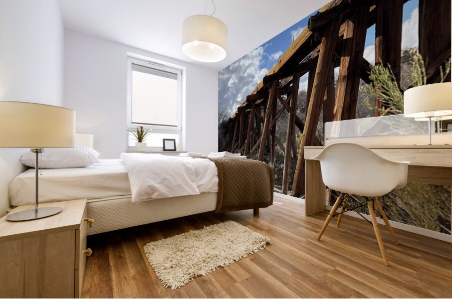 Old West Railroad Bridge Mural print