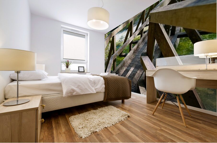 Bend in the Forest Mural print