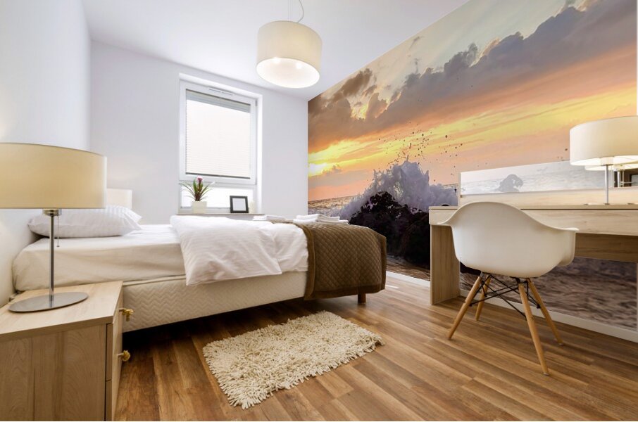 Waves and Rocks Mural print