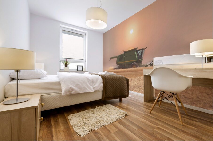 Wheat Havest Sundown Mural print