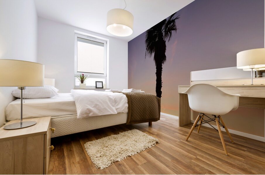 Afterglow Palm Mural print