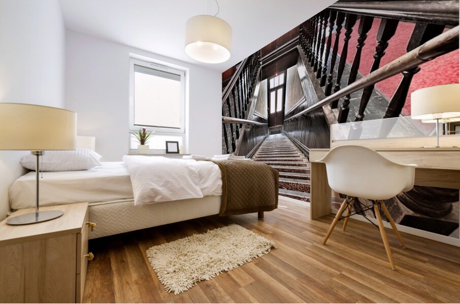 Stairway to the past Mural print