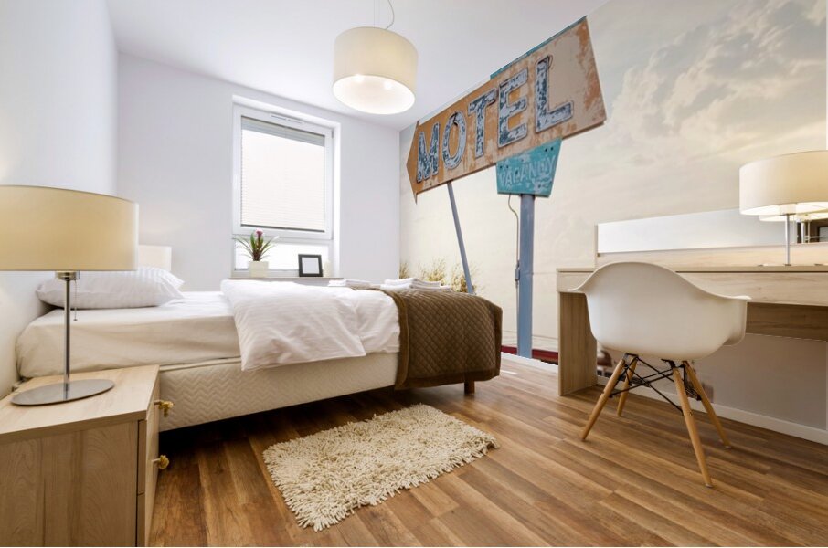 The 66 Motel - Needles California sign Mural print