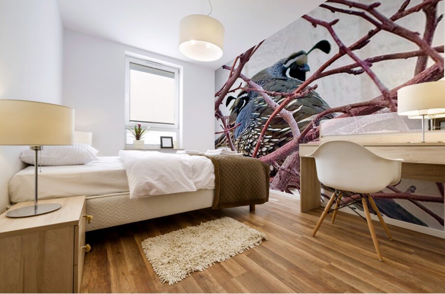 Winter Quail Mural print