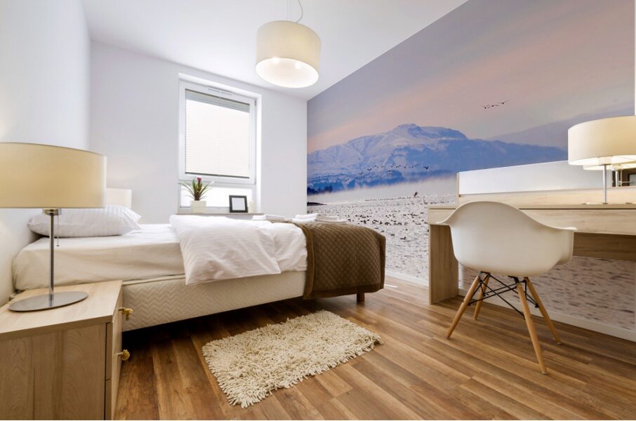 Beauty in the bitter cold - Columbia River 2 Mural print