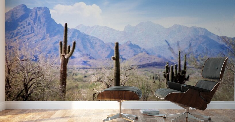 Blue Pastel Desert Wall Murals