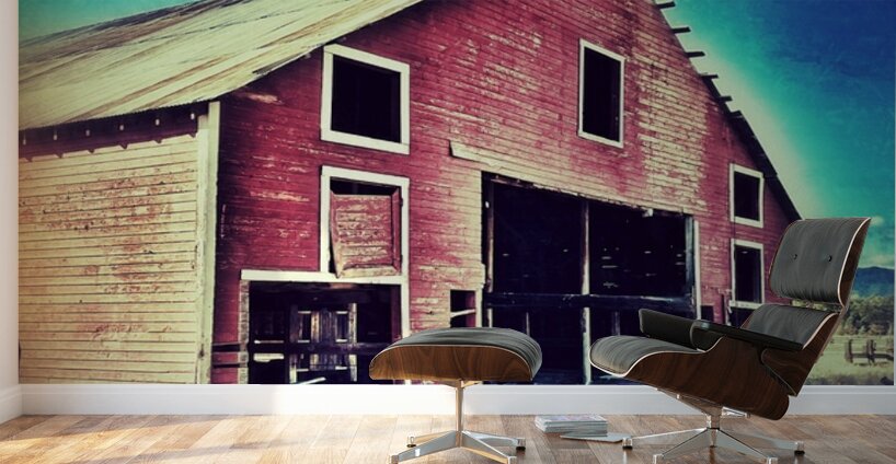 Distressed old red barn Wall Murals