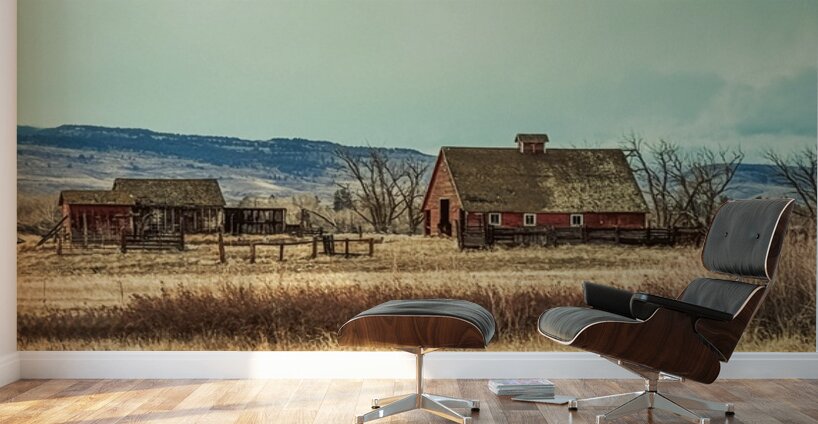 Rustic Farm Scene Wall Murals