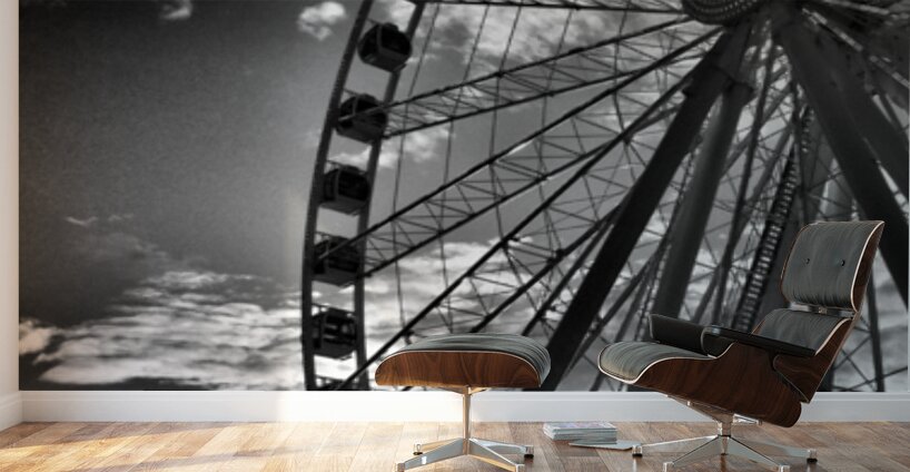 Seattle Great Wheel  B&W Wall Murals