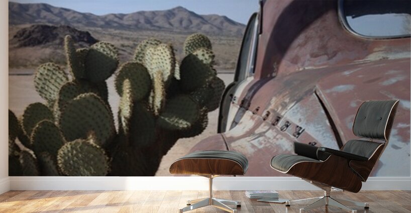 Old Cars and Cactus Wall Murals