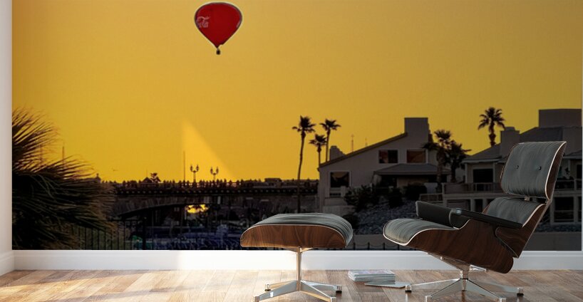 Red Balloon in the channel Wall Murals